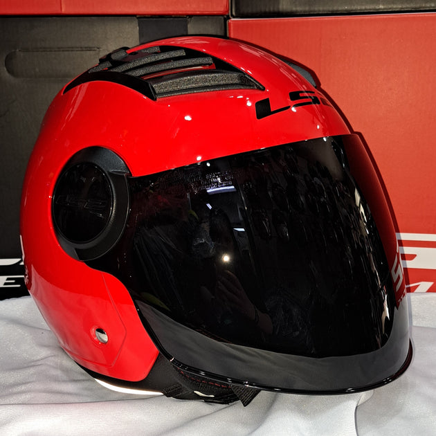 Casco demi-jet LS2 AirFlow ROSSO Visiera - NERA