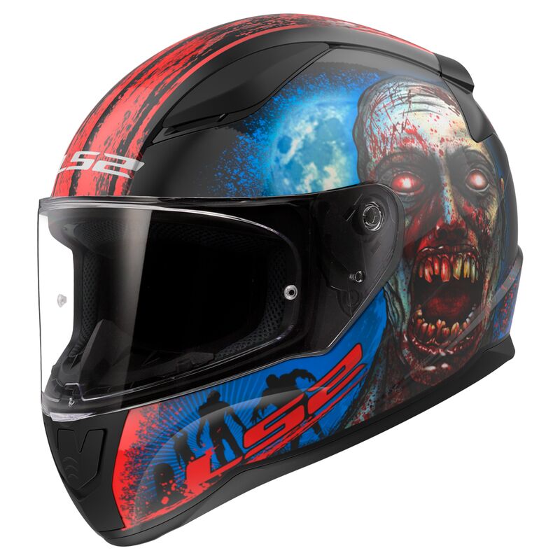 Casco Integrale LS2 Rapid II - Zombie - Nero Rosso