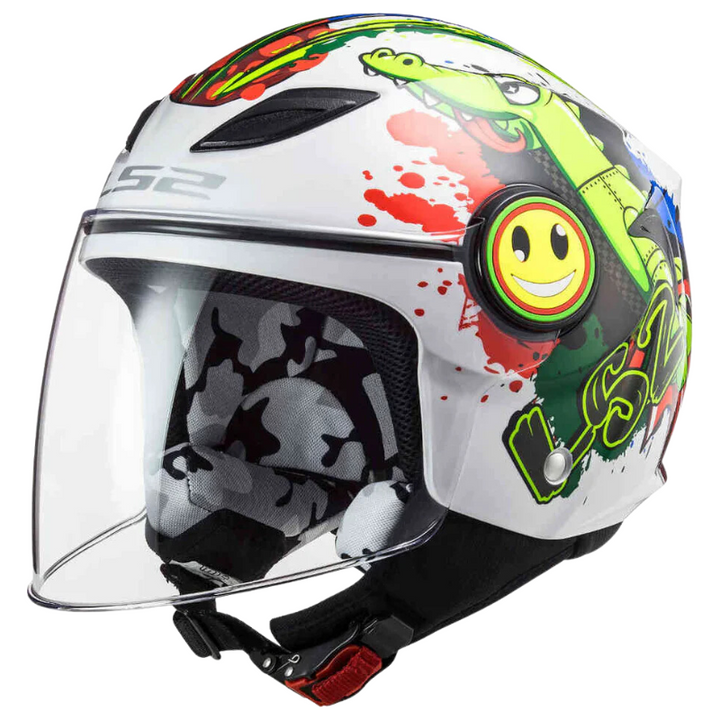 Casco Kid Jet LS2 Funny - Croco - Bianco