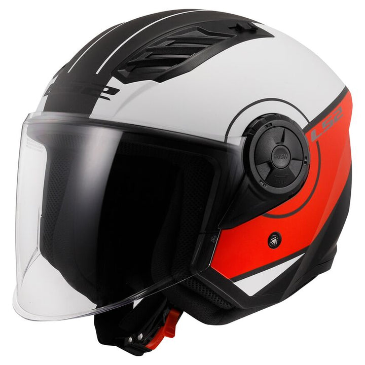 Casco Jet LS2 Airflow II - Cover Bianco Rosso - Opaco