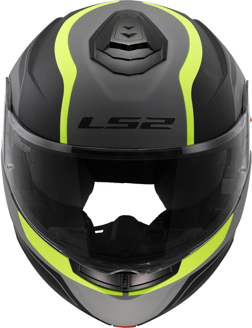 Casco Modulare LS2 STROBE II FF908 - MONZA Matt Black H-V Yellow - Doppia visiera