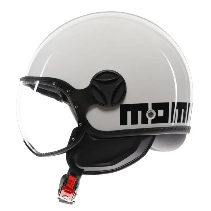 Casco Jet MomoDesign - Fgtr Classic - Mono Lucido Bianco Nero