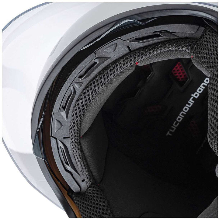 Casco Demi-Jet Tucano Urbano - El 'Top - Bianco Ghiaccio Lucido