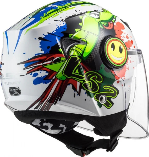 Casco Kid Jet LS2 Funny - Croco - Bianco