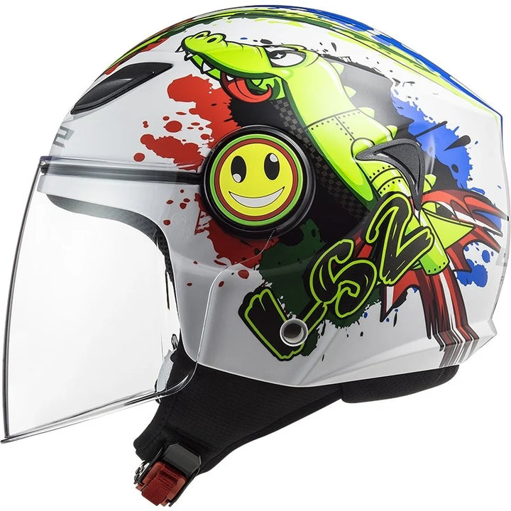 Casco Kid Jet LS2 Funny - Croco - Bianco