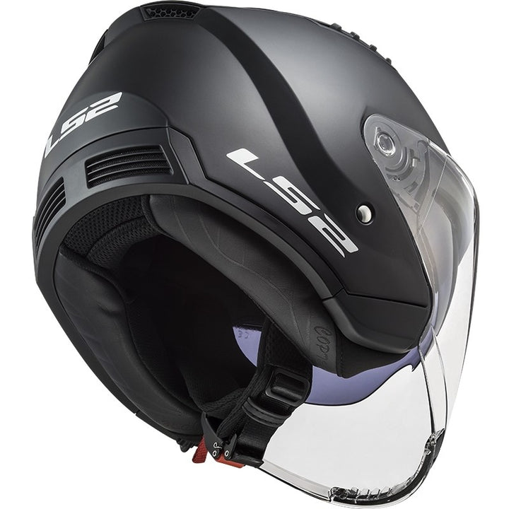 Casco JET LS2 Copter II Solid OF600 - Nero Opaco - Doppia Visiera